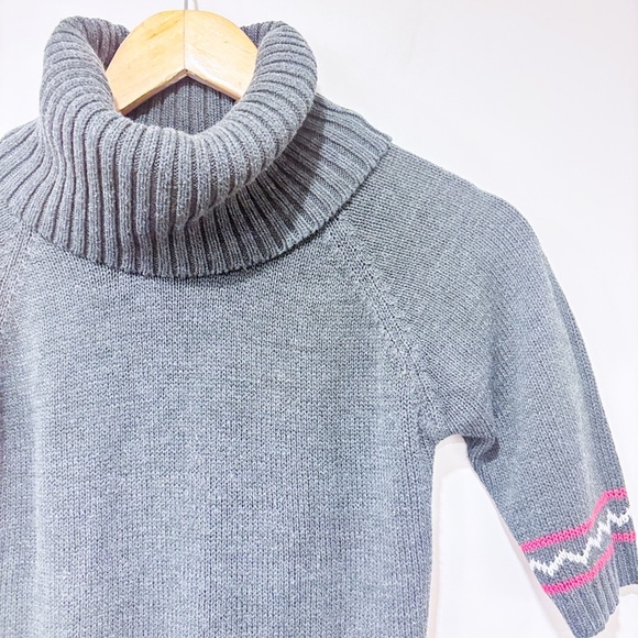NOVITO Grey Knit Turtleneck Fair Isle Sweater Dress | X-Small * - Picture 5 of 7